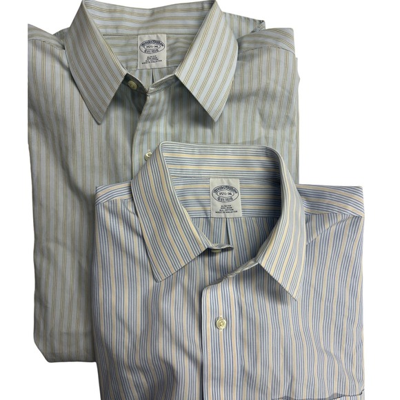 Brooks Brothers Other - Lot of 2-Brooks Brothers Slim Fit Non-Iron Dress Shirt Blue Cotton 15.5-36